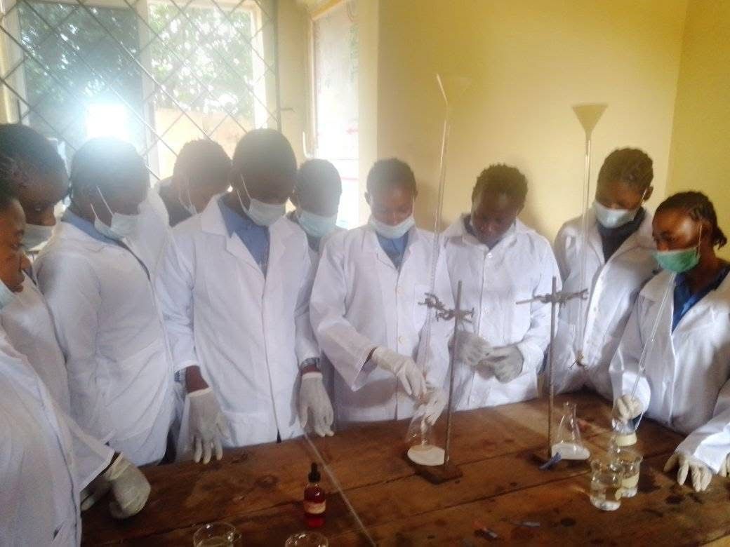 Students engaged in lab practical class